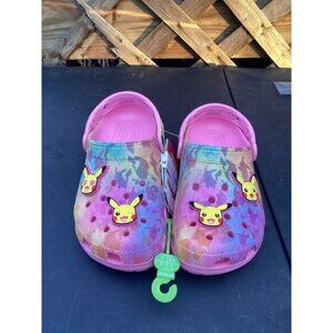 Crocs Pikachu Pink Classic Clog Pokemon Pink Kids Preschool Sandals Size J2